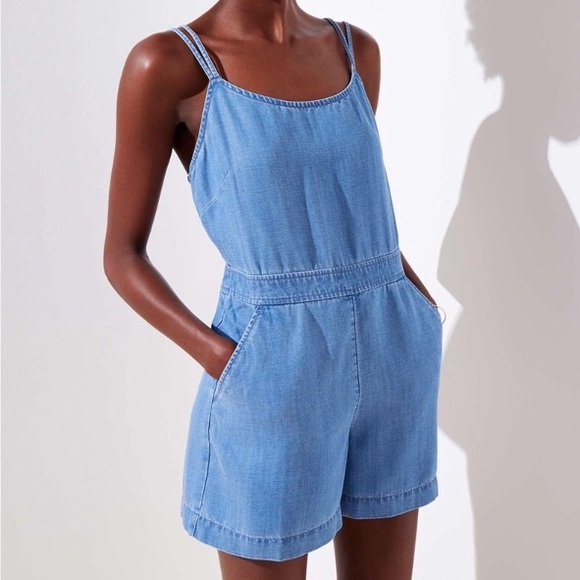 LOFT chambray romper - Picture 1 of 2